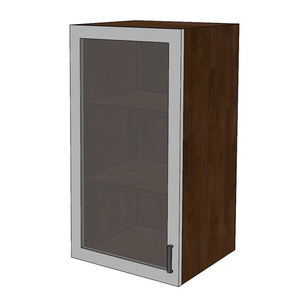 Armoires de cuisine au design moderne avec porte vitrée simple de 40 cm de large en bois massif TBT010 Panneau MDF - Product Image 5