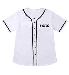 Camiseta de béisbol transpirable con sublimación de logotipo personalizado, camiseta de sóftbol con cuello en V de poliéster 100%, botón completo, tamaños personalizados de alta calidad - Product Image 5