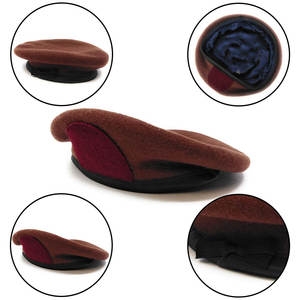 Bérets en laine, bérets de style femme pour hommes avec garniture en cuir-réglables, taille unique pour la plupart des bérets - Product Image 3