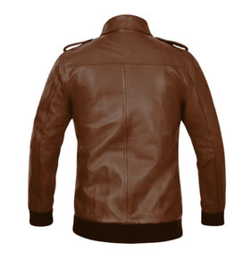 Veste d'hiver en cuir personnalisée pour hommes, style bombardier, coupe-vent, conception ODM, fermeture à glissière, doublure de haute qualité - Product Image 6