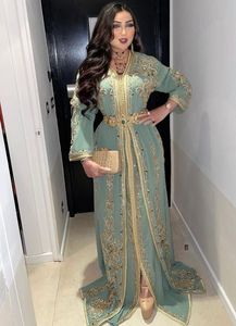 Vestido de caftán de hermoso COLOR, embellecedor impresionante con cuentas de cristal dorado, piedra, DABKA WORK, para fiesta de noche, 2023 - Product Image 2