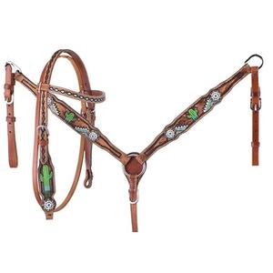 100% Real genuino Argentina vaca personalizado caballo accesorios cuero Headstall Western Headstall pecho Collar - Product Image 1