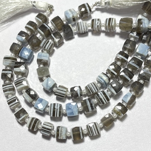 Cuentas con forma de caja facetada de ópalo azul, piedra preciosa cuadrada calibrada de 7-8MM para la fabricación de joyas - Product Image 2