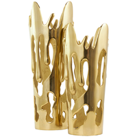 Vase à fleurs en fer forgé fait main, ornement de table décoratif doré, unique pour la maison, le salon ou un mariage, au meilleur prix.