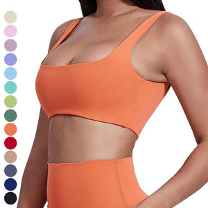 High for Impact Women's Gym Fitness <b>Top</b> Removable Padded Square Neck Square Back Shockproof Sport Running Bra for Yoga - Product Image 3
