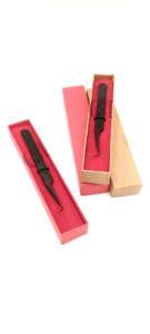 Pinzas de extensión de pestañas de acero inoxidable japonés de Plasma negro completo de 90 grados de alta calidad, instrumento de belleza con logotipo personalizado - Product Image 2