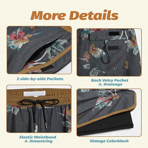 Short de bain d'été double couche personnalisé imperméable à la compression 2 en 1 Short de bain de plage pour hommes - Product Image 5