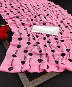 Sari en soie pour fête de mariage indienne, design moderne et tendance, prix de gros bas - Product Image 2