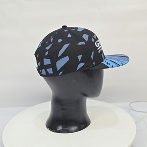 Chapeau de camionneur à bord incurvé à 5 panneaux de haute qualité casquette Snapback imprimée bouffante personnalisée avec style de motif de lettre de corde - Product Image 5