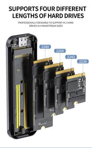 เคสอะลูมิเนียมสำหรับ M.2 SSD แบบภายนอก รองรับ SATA สำหรับ NGFF SSD กล่องใส่ฮาร์ดดิสก์โลหะ - Product Image 3