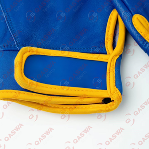 Gants de frappe de baseball professionnels personnalisables en cuir de protection des mains en bleu royal et orange fusion prix de gros - Product Image 6