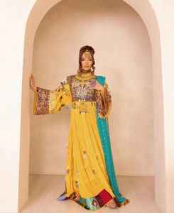 Hot New Vintage Kuchi Pashtun Tribal Gypsy Dress Afghani Kuchi Suit Frock Long Chiffon Fabric Design Tradicional Lace Natural - Product Image 4