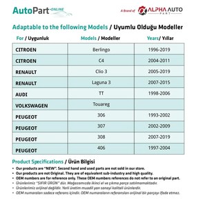 คลิปกันชนยาวสำหรับรถยนต์ซีตรอง, เรโนลต์, เปอโยต์ - Product Image 3