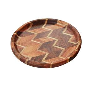 Exclusive Design <b>Dinner</b> Serving <b>Tray</b> Restaurant Tableware Decoration Accessories Rounded Food Supplies Wooden <b>Tray</b> - Product Image 1