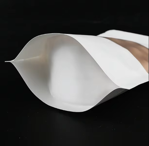Sachet alimentaire personnalisé blanc en gros avec fenêtre transparente et fermeture éclair refermable - Product Image 4