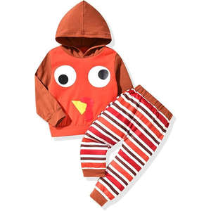 Conjunto de ropa de bebé niño nuevo al por mayor, conjunto de ropa de niño de punto con cremallera, ropa de niño, suéter, pantalones, conjunto informal de lana cepillada - Product Image 1