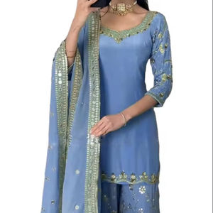 Nueva colección de festivales de diseñador Ropa de fiesta para niñas Georgette Top & Dupatta Set para bodas - Product Image 1