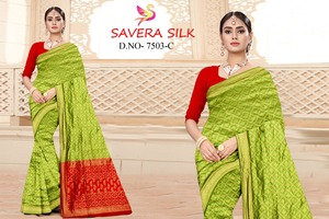 Vente en gros de beaux saris teints en haut pour la collection de vêtements de fête avec chemisier disponibles à la vente auprès d'un fournisseur indien - Product Image 2