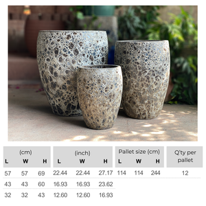 Pot en céramique émaillée artisanal décoratif, texture bouillante, rustique, écologique, durable, revêtement en poudre, personnalisable, plastique d'extérieur - Product Image 2