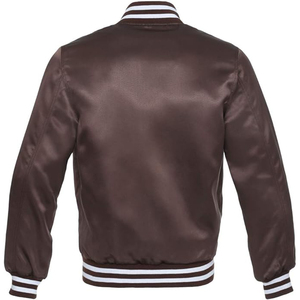 Veste bomber en satin violet légère pour homme, style varsity, veste tendance streetwear - Product Image 4