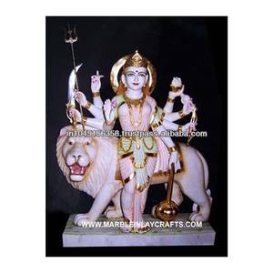 Estatua de Lord Durga Mata de mármol religioso, piedra makrana bonita e increíble de alta calidad, hecha por el diseñador Indisn - Product Image 1