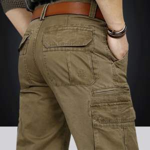 <b>Trousers</b> Cargo Pant Workwear Casual <b>Work</b> Shorts With 6 Pockets Outdoor <b>Waterproof</b> Casual Multi Pocket Pants Men Cargo Pants - Product Image 1