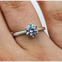 Bague solitaire artisanale sertie de zircone cubique AAA en argent sterling 925, cadeau pour femme pour anniversaire ou demoiselle d'honneur
