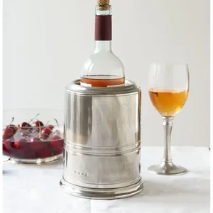 Aluminium Wine <b>Cooler</b> Round Tabletop Modern Design Vertical Pattern Eco-Friendly Handmade Durable for Dining <b>Room</b> - Product Image 2