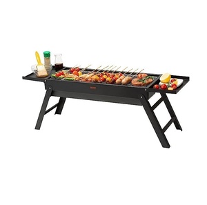 Gril de barbecue en fer vintage fait à la main avec chambre à feu profonde et cadre robuste pour une cuisson uniforme au barbecue en plein air - Product Image 1