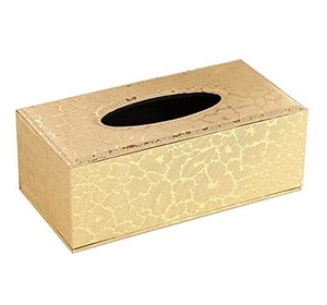 กล่องกระดาษเช็ดปากโลหะขัดเงาสีทองดีไซน์วินเทจ - Product Image 1