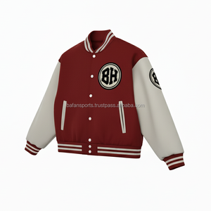 Classic 480 GSM Heavy Wool Varsity Jacket Color granate y blanco Carta personalizada Logo Chenille Bordado Chaquetas universitarias para mujer - Product Image 4