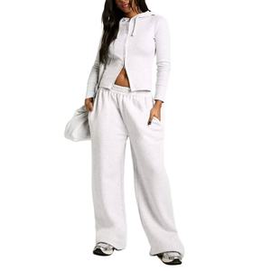 Hot <b>Sale</b> Long Sleeves Unisex Zipper Hoodies Winter Collection Breathable Cotton Fleece Jogger Sets 2 <b>in</b> 1 Design Stand Collar - Product Image 2