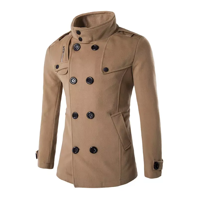 Trendy overcoat men woolen coat men long mens coat Retro Style male clothing M-00066