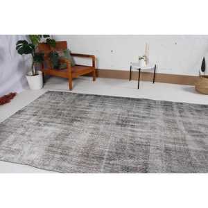 Grand tapis vintage, tapis turc 5x8,8 pieds, tapis en laine grise - Product Image 3