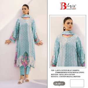 Salwar Kameez de Algodón para Mujer, Marca Bilqis, Bordado, Estilo Pakistaní, para Fiestas, con Forro de Moti, Precio al por Mayor, Estilo Indio-Pakistaní - Product Image 2