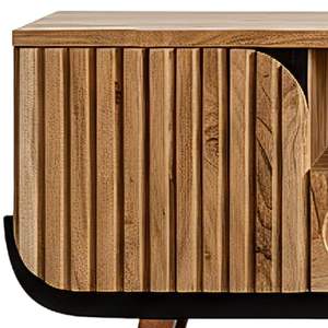 Large Black Bleached Acacia Wood Modern <b>TV</b> <b>Unit</b> Stand 200cm High Quality Furniture with Storage for Living Room <b>Bedroom</b> 10 Pcs - Product Image 4