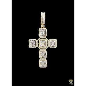 Colgante de cruz de plata 925, joyería religiosa de Hip Hop chapada en rodio con VVS Lab Grown Diamond HIP HOP Jewelry - Product Image 1
