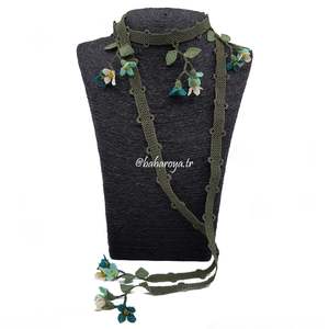 Akasya Kolye Yeşil Collar de moda İğne Oyası Dolama - Product Image 1