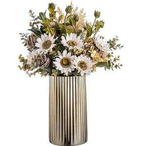 Wholesale Best Custom Hammered Metallic Flower <b>Vase</b> With <b>Gold</b> Finished Garden Accessories Living Room Decorative Flower Plants - Product Image 3