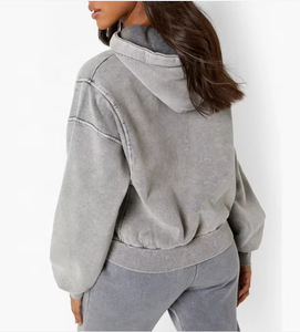 Sudaderas con capucha de lavado ácido personalizadas para hombres, sudaderas con capucha de mezcla de algodón básicas personalizadas transpirables para hombres, a la venta, hechas en Pakistán - Product Image 2