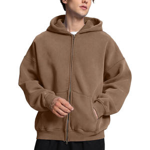 Sudadera con capucha OEM de ajuste personalizado con cremallera para hombre con cierre completo de cremallera Impresión de logotipo de tela suave y soporte de fabricación de etiquetas privadas - Product Image 1