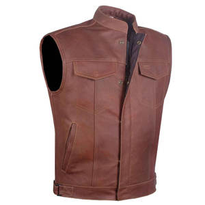 Chaleco informal de piel de vaca para hombre, chaleco de lona transpirable para invierno, ropa exterior de alta calidad a precio mayorista - Product Image 5