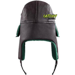 Chapeau d'aviateur en fausse fourrure d'hiver, en cuir PU, avec rabats d'oreille chauds, coupe-vent, pour temps froid - Product Image 4