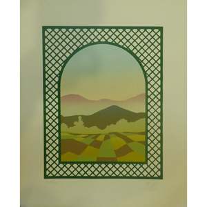 Toile originale espagnole imprimée à la main, prête à être accrochée pour la décoration murale de la maison, 13 x 14 Abcp-243 - Product Image 1