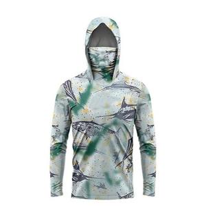 New Arrived Select Fabric moisture-wicking Fishing Hoodie With Drawstring Lightweight Breathable <b>Men</b> Fishing <b>Shirt</b> Saltwater - Product Image 1