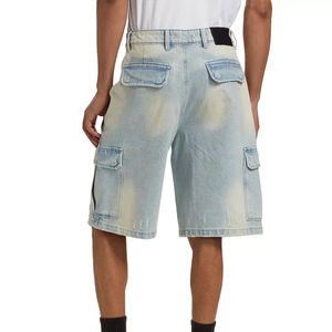 กางเกงขาสั้นผ้าเดนิมสำหรับผู้ชายกางเกงขาสั้นทรงหลวมระบายอากาศได้ดีสวมใส่สบายสำหรับฤดูร้อนออกแบบได้ตามที่ต้องการ - Product Image 4