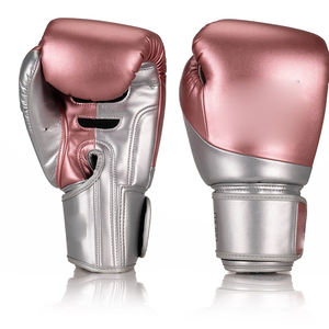 Guantes de Kickboxing y boxeo profesionales de cuero brillante Los mejores guantes de entrenamiento para MMA Patrón impreso personalizado - Product Image 4