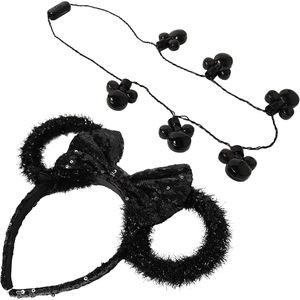 Ensemble cadeau collier lumineux LED Mickey et Minnie personnalisable OEM/ODM avec serre-têtes en guirlande - Product Image 1