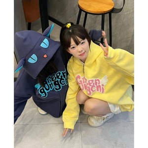 Tops con estampado de dibujos animados Vintage para mujer, sudaderas con capucha de manga larga Harajuku de punto informales holgadas, sudaderas que combinan con todo - Product Image 3