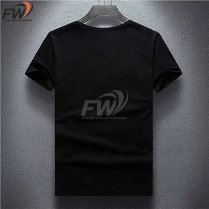 Camiseta Personalizada para Hombre con Pedrería en Toda la Superficie, Venta al por Mayor, Cuello Redondo, Manga Corta, Color Negro, Decoración con Fijación Térmica, Marca Privada - Product Image 2